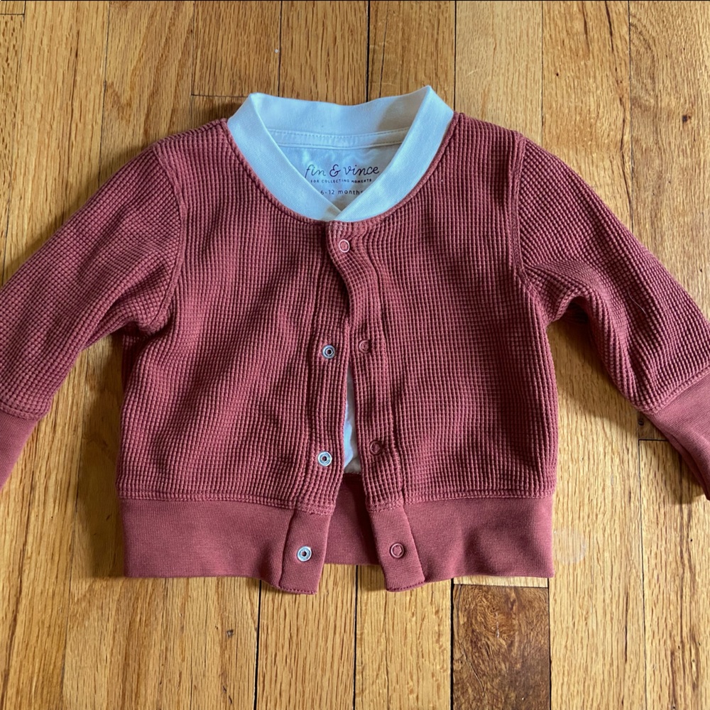 Fin and Vince Baseball cardigan